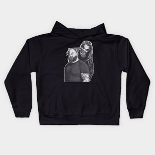 Bray Wyatt On Black - Simple Engraved Kids Hoodie